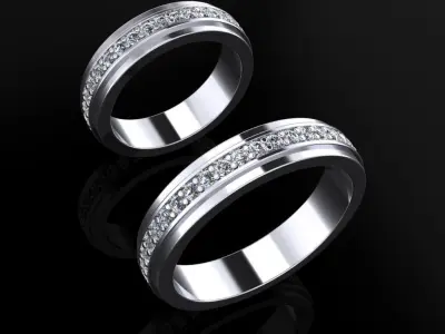 Wedding Bands 05 3D print model