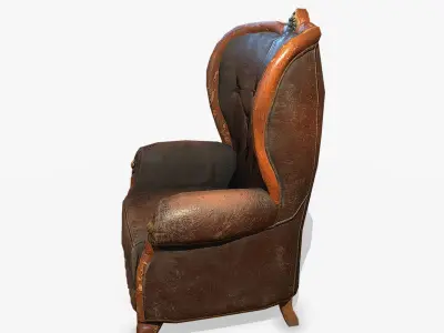 Antique Armchair Low-poly 3D model
