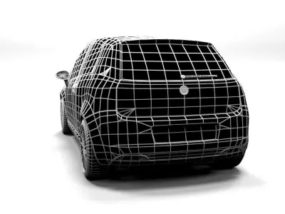 FIAT GRANDE PUNTO 3DR LOWPOLY Low-poly 3D model