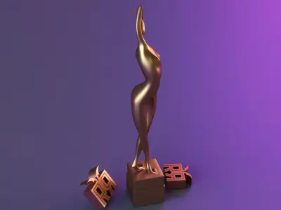 Ballet dance sculpture 3D print model