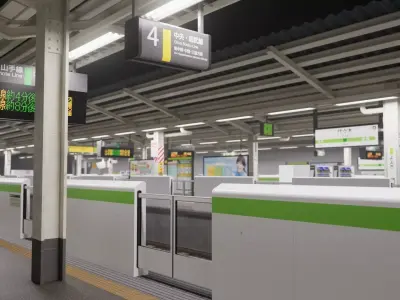 Japanese Railway station 3D model