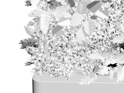 Green wall in pot 3D model