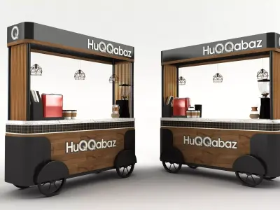 POP Stand 3D model 3D model coffee car new model 3D model 3D model