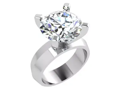 Round Solitaire Ring 3684 3D print model