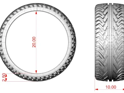 Car tires ring protector version 4 3D print model