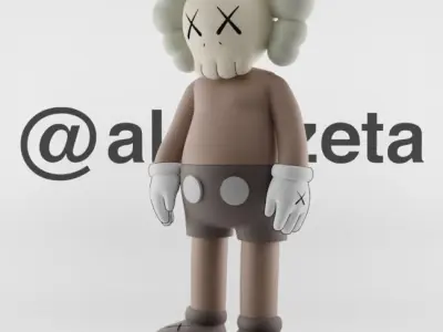 Kaws Jibbitz Charm Companion Textured Low-poly 3D model