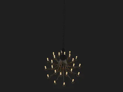Chandelier with candles 3D model