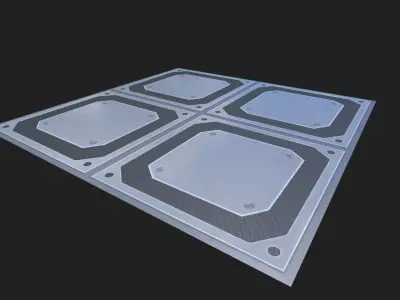 Scifi floor Low-poly 3D model