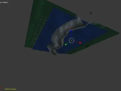 Bridge  river  valley shore wave ferry 3D model