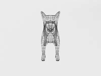 German Shepherd Low-poly 3D model