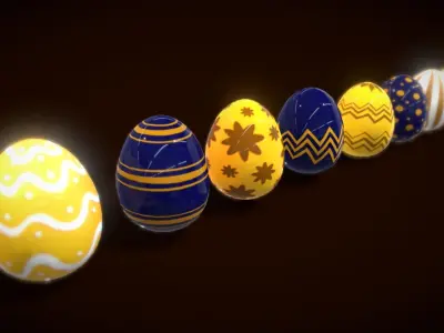 Collections Easter Eggs7 Low-poly 3D model