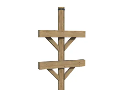 WOOD LAMPPOST Free 3D model