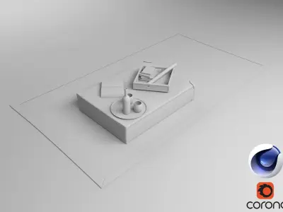 Carpet and Table - Corona - C4D 3D model