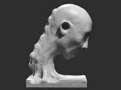 human head modern sculpture 3d print model 82 3D print model