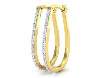 AV 718 Diamond Hoop Earrings 3D print model