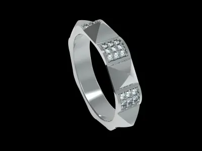 Piramida Diamond Paved Ring 16 5mm Free 3D print model