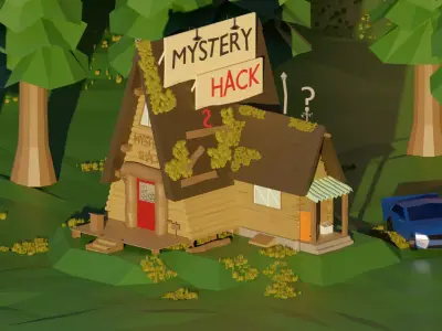 Low poly mystery Shack and  PBR materials Low-poly 3D model