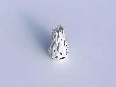 Vase curved with faceted cuts and bulges  3D print model