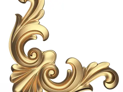 Corner Carved Plaster Molding Decoration 013 Low-poly 3D model