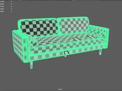 3-seater fabric sofa Stylish and Comfortable Sofa Free 3D model