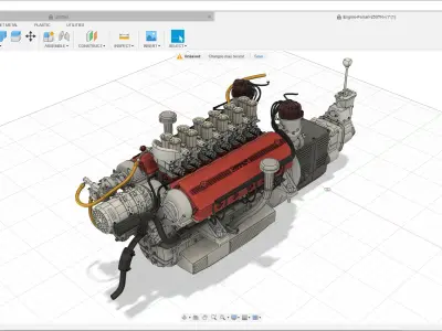 Ferrari 250 TR Colombo Engine - 3 liter - 1st version 3D print model