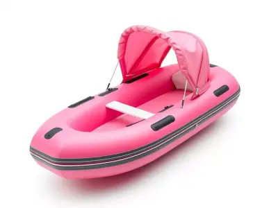 Pink Inflatable Boat model pack Low-poly 3D model