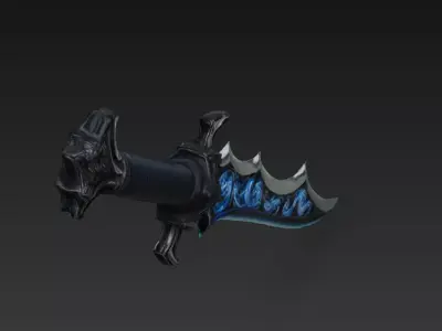 Abyssal Tideblade - Low Poly Stylized Fantasy Sword 10K Low-poly 3D model