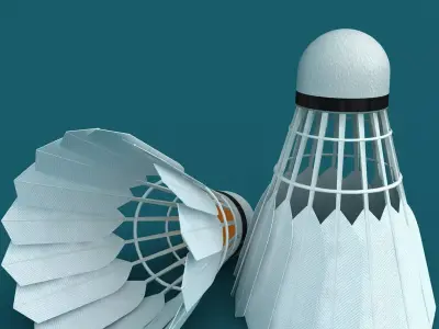 Shuttlecock Low-poly 3D model