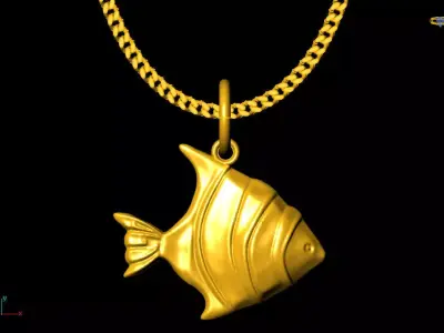 Fish pendant charms - one inch pendant 3D print model purchase