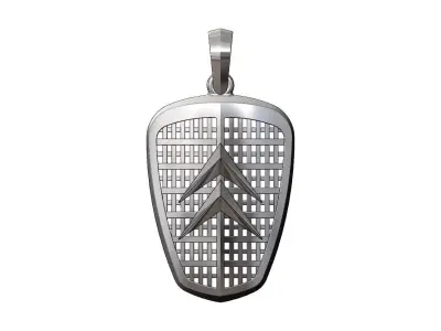 French automotive logo and grill pendant charm 3D print model