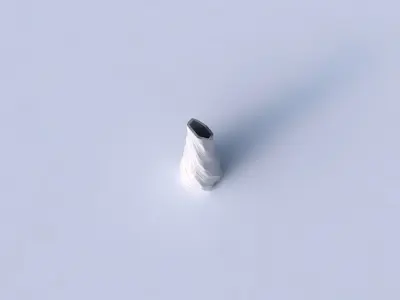 Vase twisted top bent hexagon with fine organic cells 3D print model