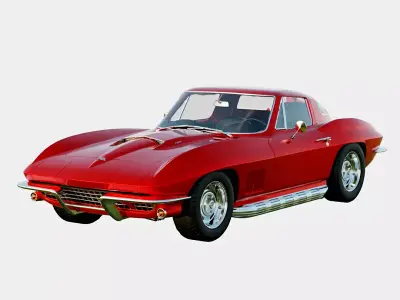 Chevrolet Corvette C2 Stingray 1967 Low-poly 3D model