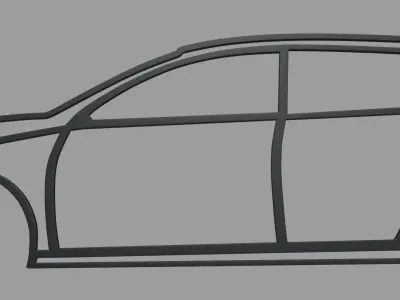 Volkswagen Golf Wall Silhouette 3D print model