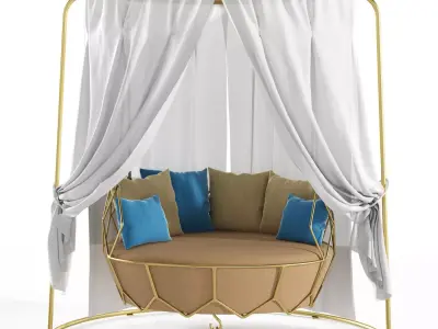 Roberti Rattan Gravity swing sofa 3D model