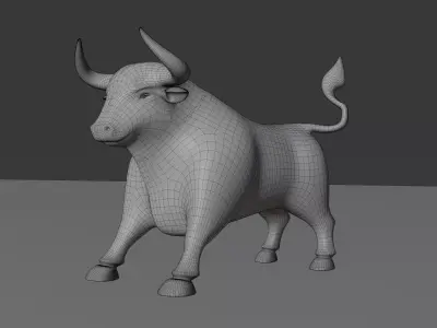 Stylized Bull 3D Model  Cartoon Animal Character  Low-poly 3D model