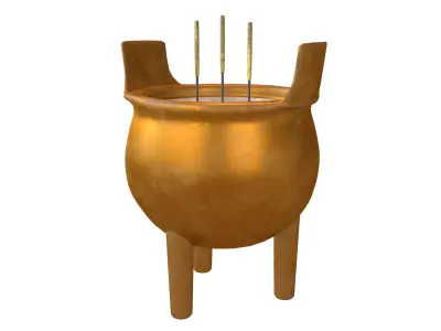 Cartoon Incense Burner v1 006 Low-poly 3D model