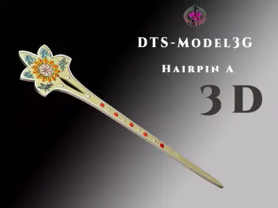 DTS-Model3G-HairPin-A wizard of oz hair wand Low-poly 3D model