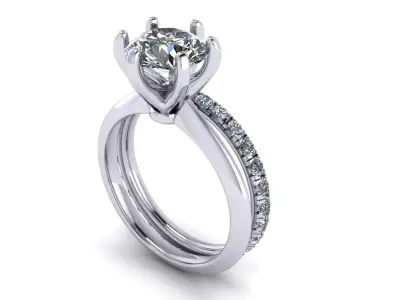 Matching Diamond Women Rings R5 3D print model
