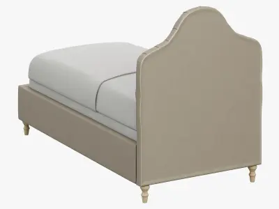 Restoration Hardware Reese Velvet Tufted Camelback Bed 3D model