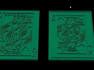 2 types of gold niello design pasur king for pendant 3D print model