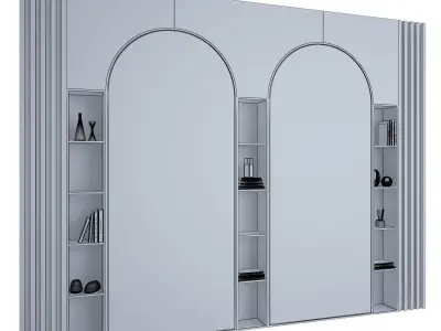 Wood Marble Shelf 1 3D model