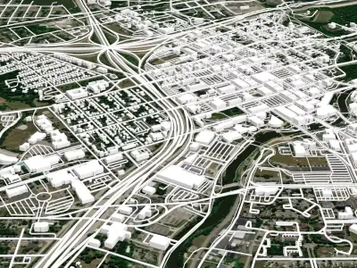 Cityscape Flint Michigan USA 3D model