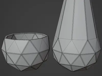stylized vase for decoration low-poly game ready Low-poly 3D model
