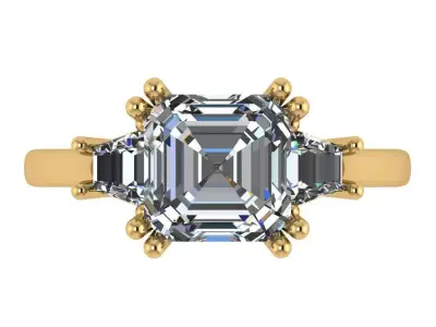 asscher  cut trinity  3D print model