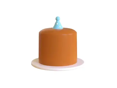 Low-Poly Birthday Cake 07 Low-poly 3D model