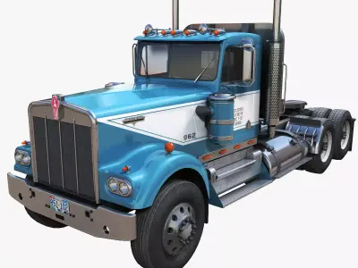Kenworth W900A daycab Low-poly 3D model