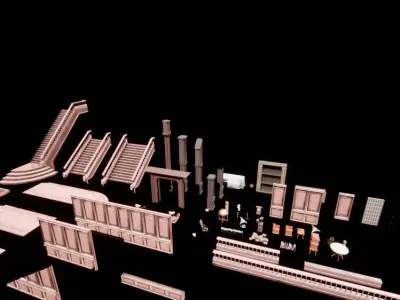 Wood Manor Kit  Low-poly 3D model