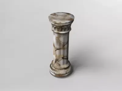 Ornate Polished Marble Pedestal 3D model