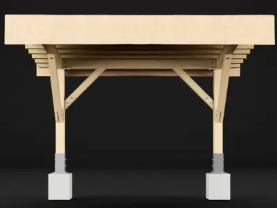 Woden pergola 1 3D model