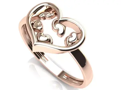 Heart ring 13 3D print model